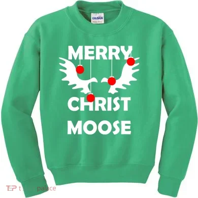 Merry Christ-Moose Kids Sweatshirt