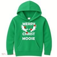 Merry Christ-Moose Kids Hoodie thumb 0
