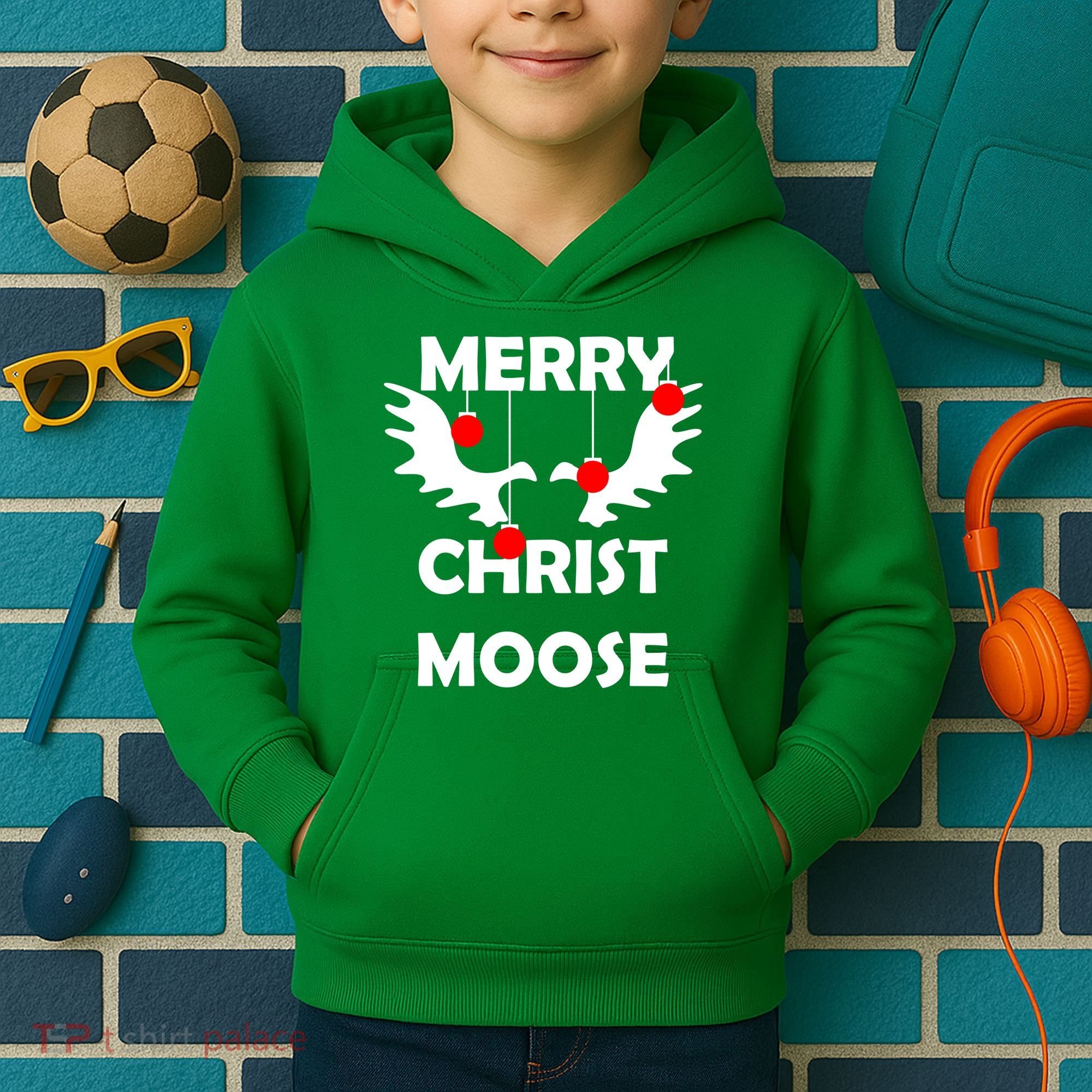 Merry Christ-Moose Kids Hoodie