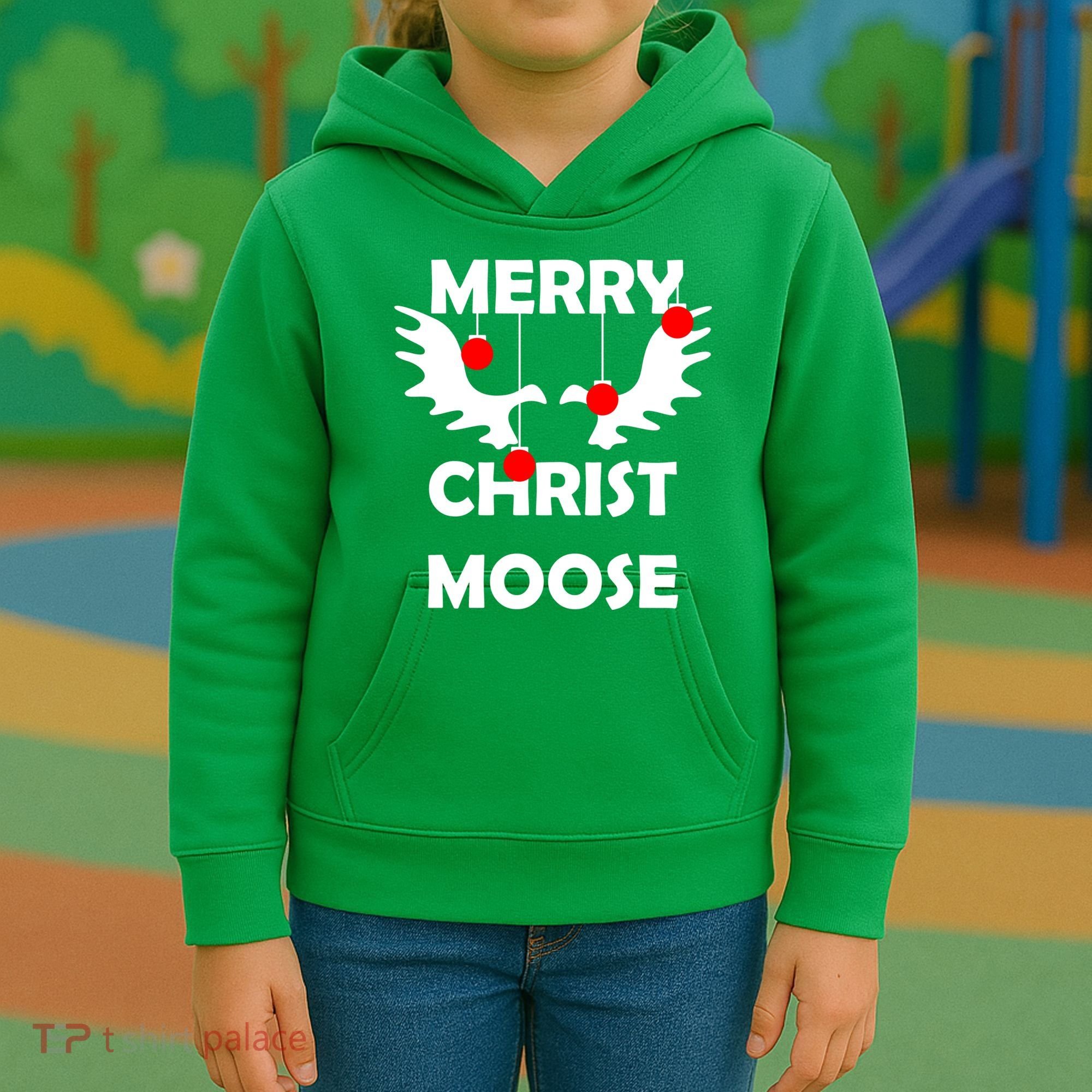 Merry Christ-Moose Kids Hoodie