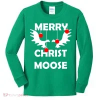 Merry Christ-Moose Kids Long Sleeve Shirt thumb 0
