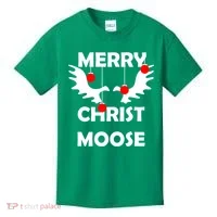 Merry Christ-Moose Kids T-Shirt thumb 0