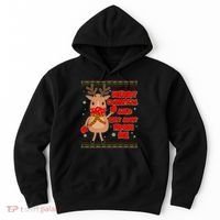 Merry Christmas And Stay Away From Me Reindeer Hoodie thumb 0