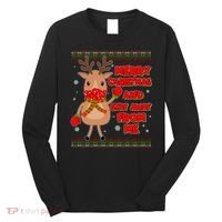 Merry Christmas And Stay Away From Me Reindeer Long Sleeve Shirt thumb 0