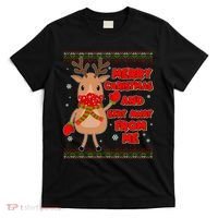 Merry Christmas And Stay Away From Me Reindeer T-Shirt thumb 0