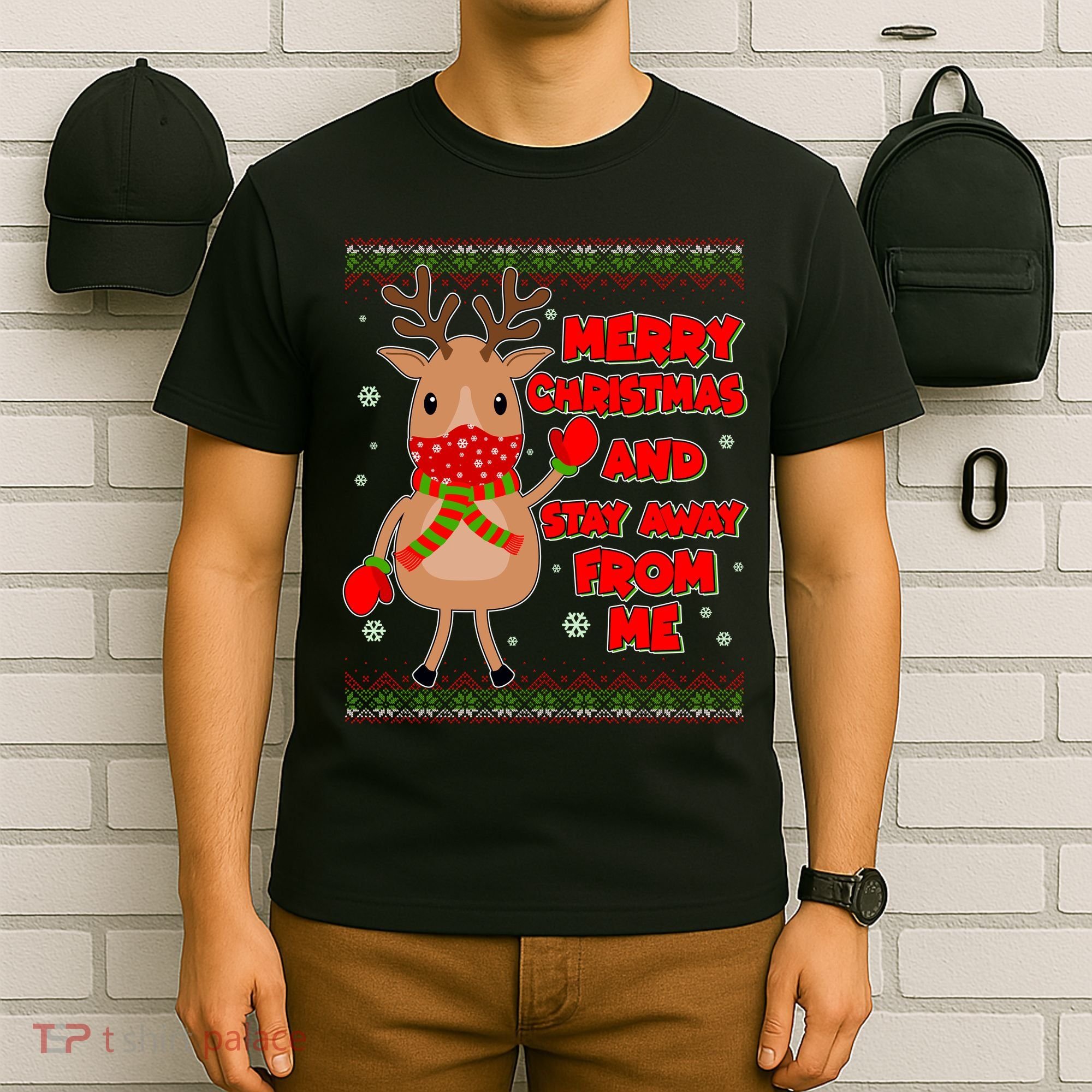 Merry Christmas And Stay Away From Me Reindeer T-Shirt