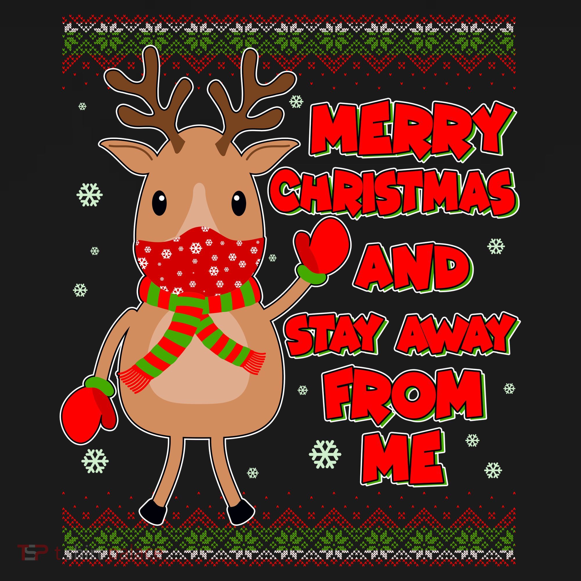 Merry Christmas And Stay Away From Me Reindeer Button