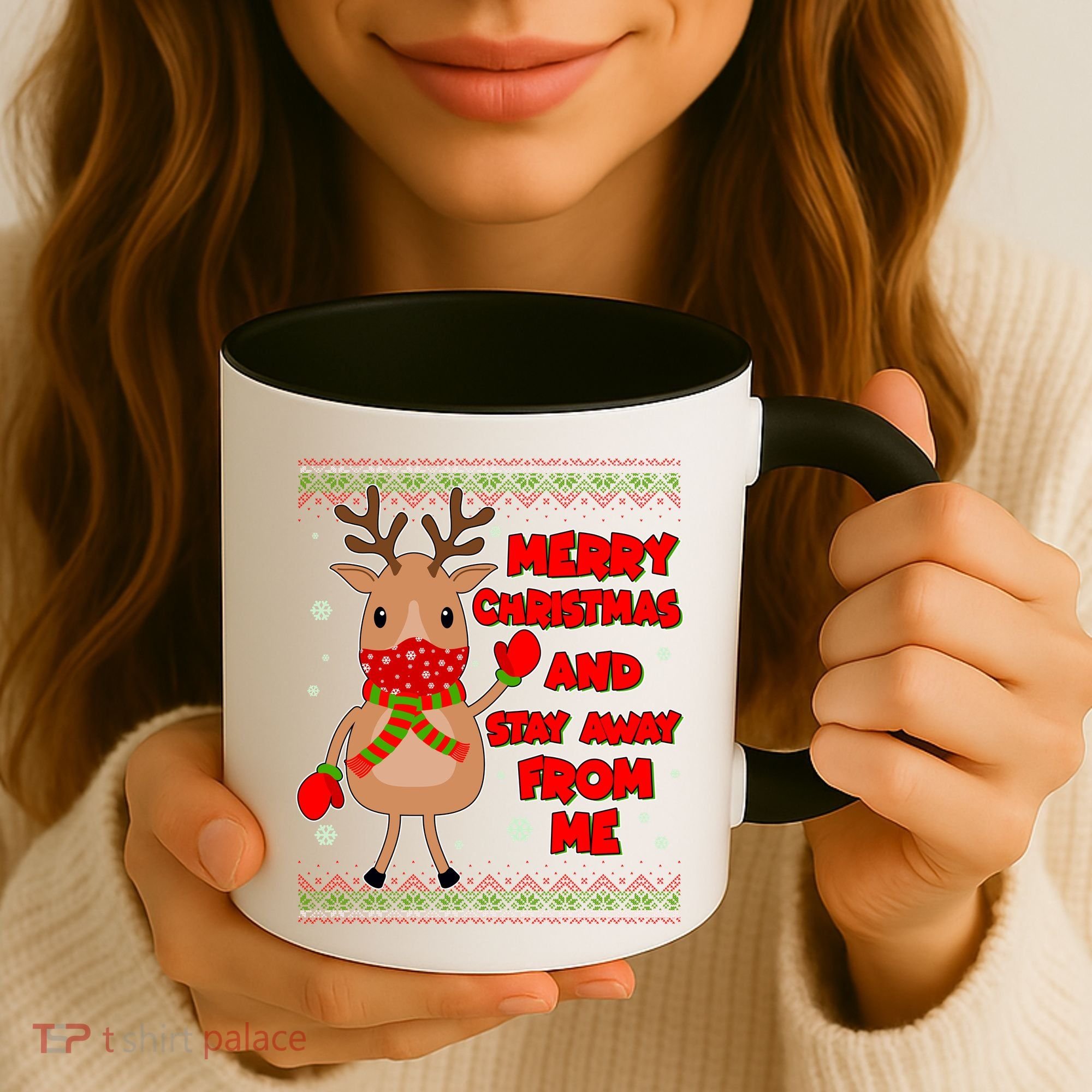 Merry Christmas And Stay Away From Me Reindeer Coffee Mug