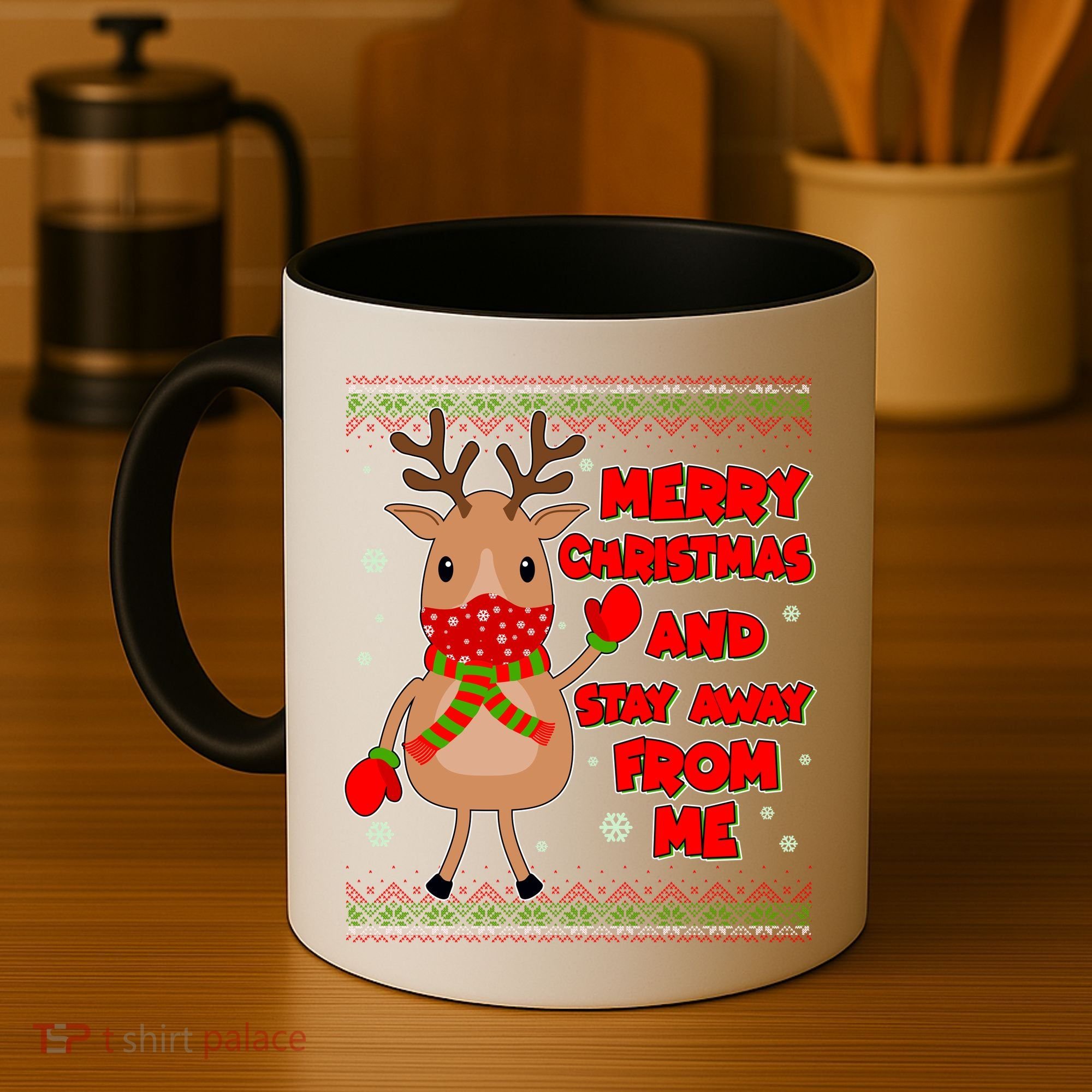 Merry Christmas And Stay Away From Me Reindeer Coffee Mug