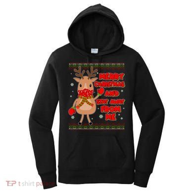 Merry Christmas And Stay Away From Me Reindeer Women's Hoodie