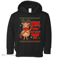 Merry Christmas And Stay Away From Me Reindeer Toddler Hoodie thumb 0