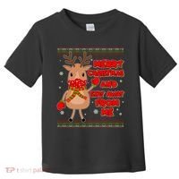 Merry Christmas And Stay Away From Me Reindeer Toddler T-Shirt thumb 0
