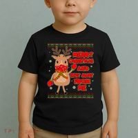 Merry Christmas And Stay Away From Me Reindeer Toddler T-Shirt thumb 2