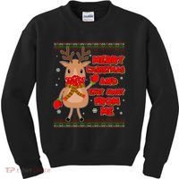 Merry Christmas And Stay Away From Me Reindeer Kids Sweatshirt thumb 0