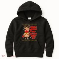 Merry Christmas And Stay Away From Me Reindeer Kids Hoodie thumb 0