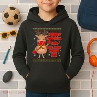 Merry Christmas And Stay Away From Me Reindeer Kids Hoodie thumb 2