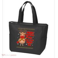 Merry Christmas And Stay Away From Me Reindeer Tote Bag thumb 3