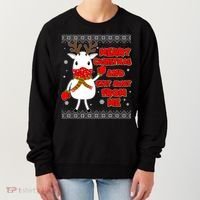 Merry Christmas And Stay Away From Me Reindeer Ugly Sweater Women's Sweatshirt thumb 0