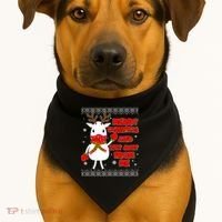 Merry Christmas And Stay Away From Me Reindeer Ugly Sweater USA-Made Doggie Bandana thumb 1