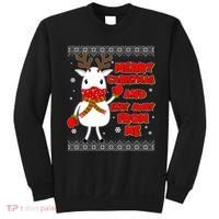 Merry Christmas And Stay Away From Me Reindeer Ugly Sweater Sweatshirt thumb 0