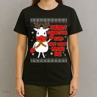 Merry Christmas And Stay Away From Me Reindeer Ugly Sweater T-Shirt thumb 4