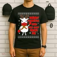 Merry Christmas And Stay Away From Me Reindeer Ugly Sweater T-Shirt thumb 6