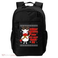 Merry Christmas And Stay Away From Me Reindeer Ugly Sweater Backpack thumb 0