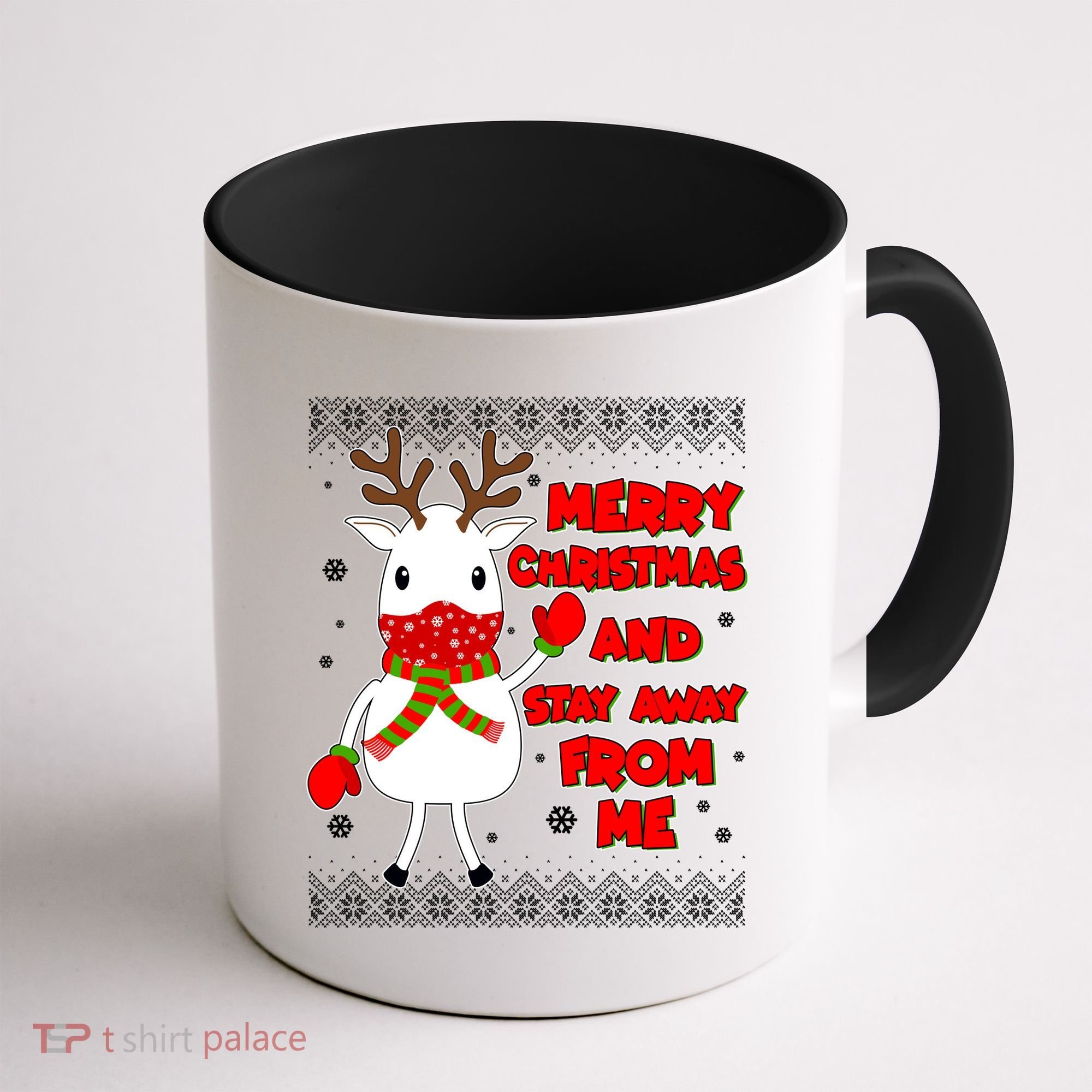 Merry Christmas And Stay Away From Me Reindeer Ugly Sweater Coffee Mug