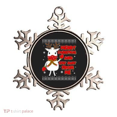 Merry Christmas And Stay Away From Me Reindeer Ugly Sweater Ornament