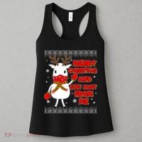 Merry Christmas And Stay Away From Me Reindeer Ugly Sweater Women's Tank Top thumb 3