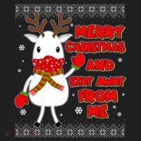 Merry Christmas And Stay Away From Me Reindeer Ugly Sweater Hat thumb 2