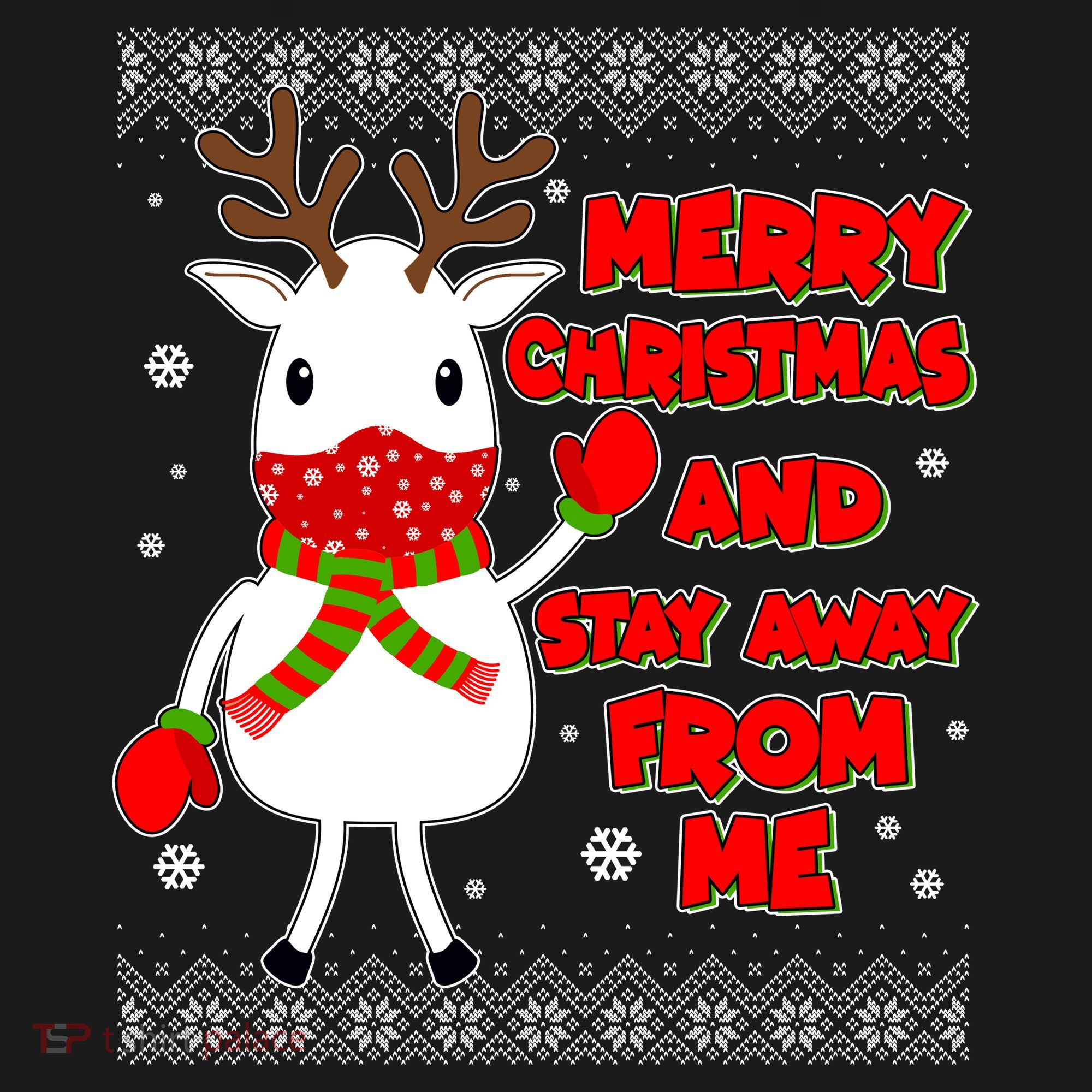 Merry Christmas And Stay Away From Me Reindeer Ugly Sweater Toddler Hoodie