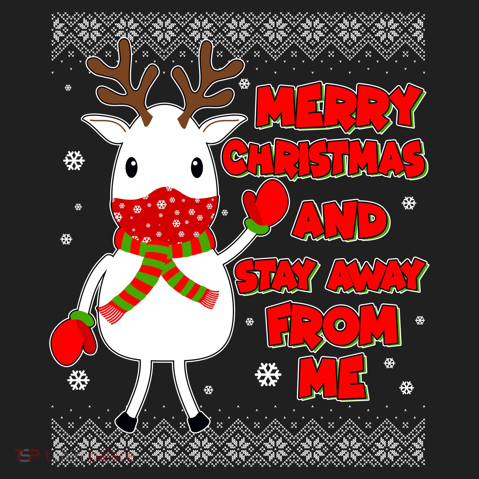 Merry Christmas And Stay Away From Me Reindeer Ugly Sweater Golf Towel