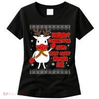 Merry Christmas And Stay Away From Me Reindeer Ugly Sweater Women's T-Shirt thumb 0