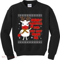 Merry Christmas And Stay Away From Me Reindeer Ugly Sweater Kids Sweatshirt thumb 0