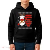 Merry Christmas And Stay Away From Me Reindeer Ugly Sweater Kids Hoodie thumb 4