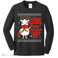 Merry Christmas And Stay Away From Me Reindeer Ugly Sweater Kids Long Sleeve Shirt thumb 0