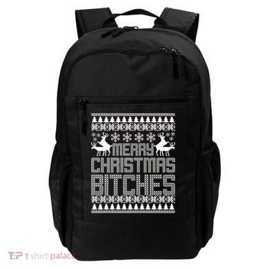 Merry Christmas Bitches Ugly Christmas Sweater Design Backpack