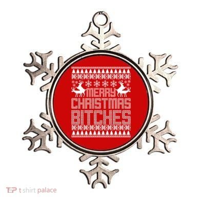 Merry Christmas Bitches Ugly Christmas Sweater Design Ornament