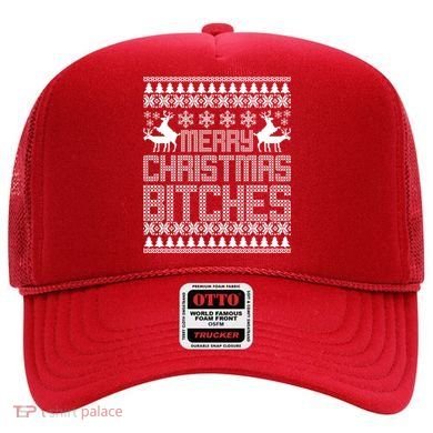 Merry Christmas Bitches Ugly Christmas Sweater Design Hat