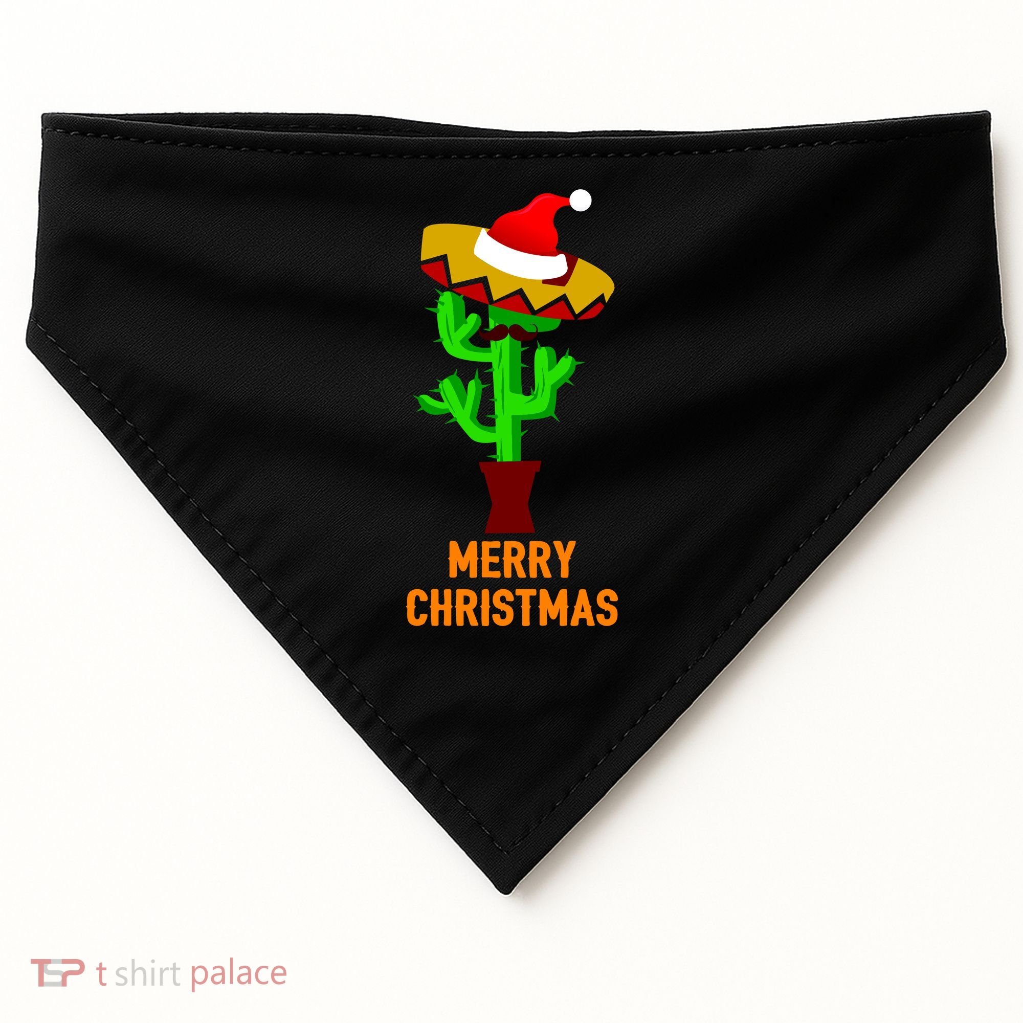 Merry Christmas Cactus USA-Made Doggie Bandana