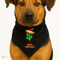 Merry Christmas Cactus USA-Made Doggie Bandana thumb 1