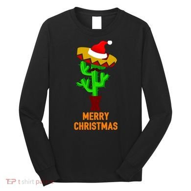 Merry Christmas Cactus Long Sleeve Shirt