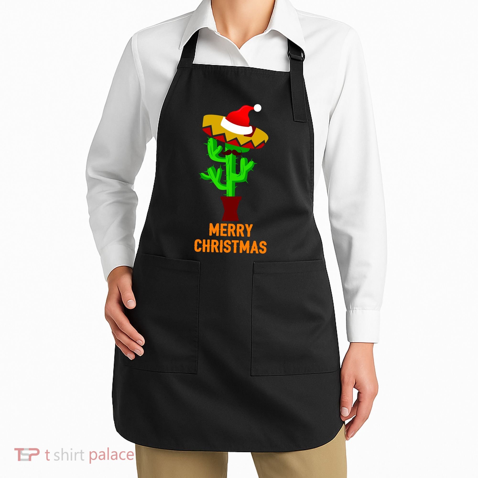 Merry Christmas Cactus Apron