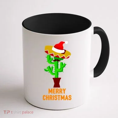 Merry Christmas Cactus Coffee Mug back