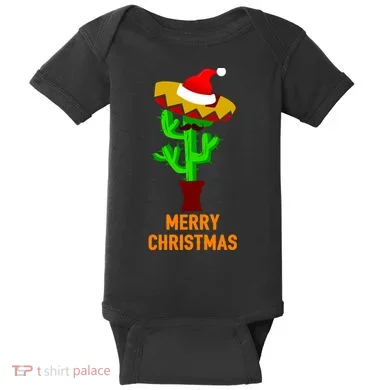 Merry Christmas Cactus Baby Bodysuit