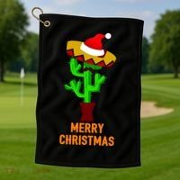 Merry Christmas Cactus Golf Towel thumb 1