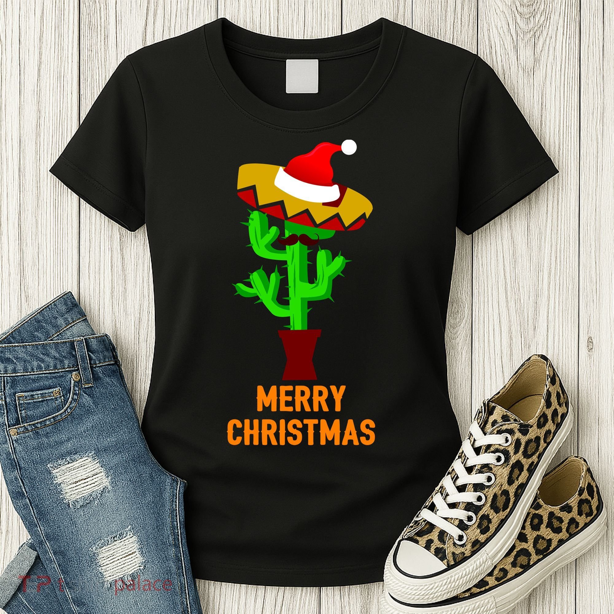 Merry Christmas Cactus Women's T-Shirt