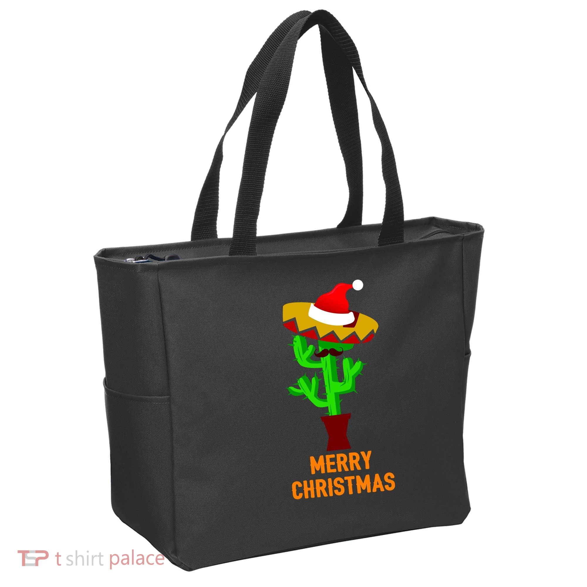 Merry Christmas Cactus Tote Bag