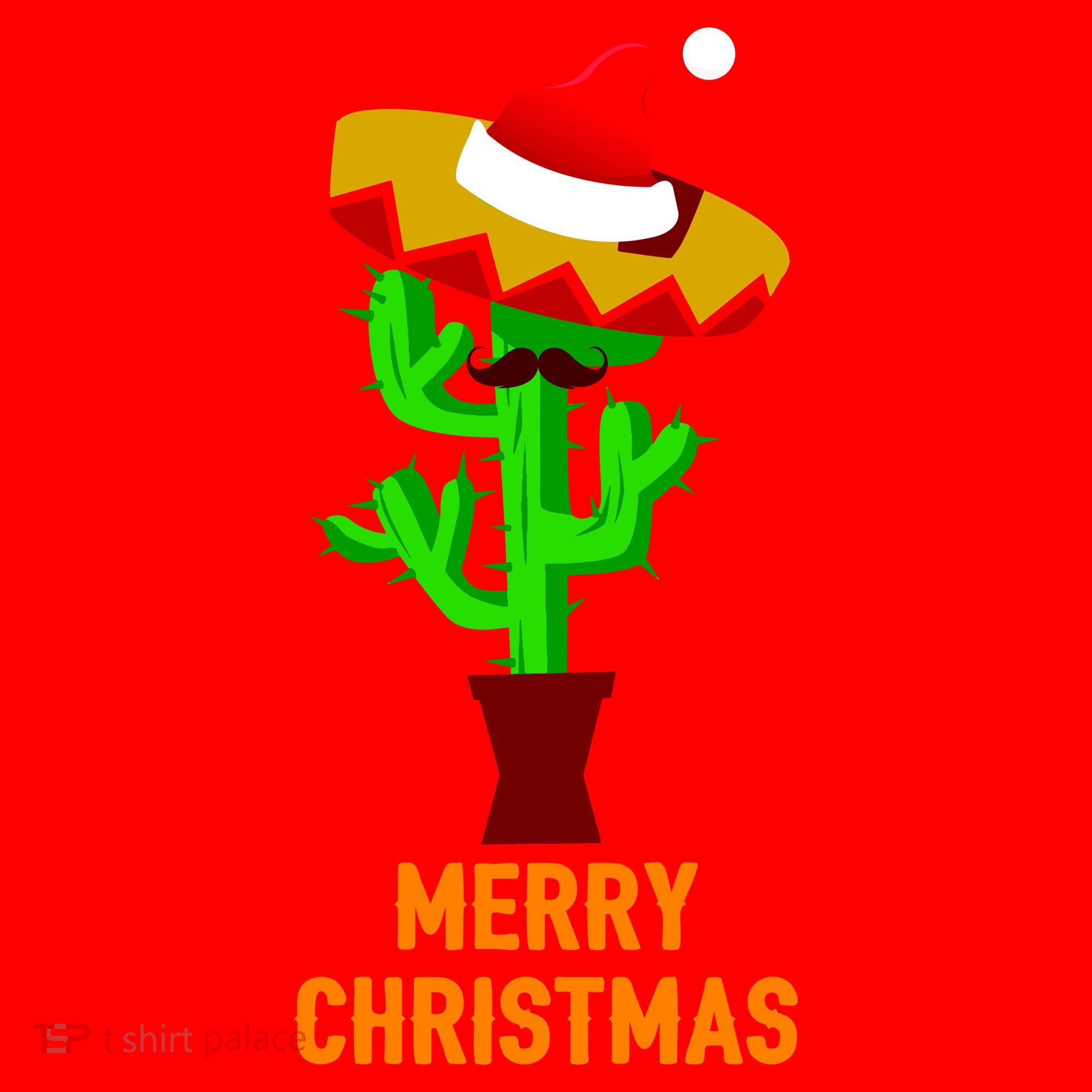 Merry Christmas Cactus Santa Hat